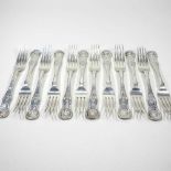 Twelve William IV Scottish silver forks