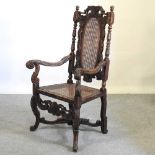 An oak throne chair