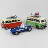 Three model vehicles