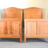 A pair of pine beds