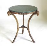 A marble top occasional table