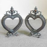 A pair of heart shaped lanterns