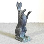A bronzed model of a hare