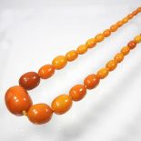 An amber bead necklace