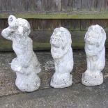 Three garden figures
