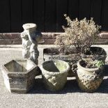 A collection of garden planters