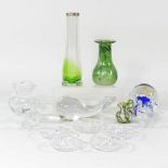 A collection of glass items
