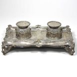 An Edwardian silver desk stand