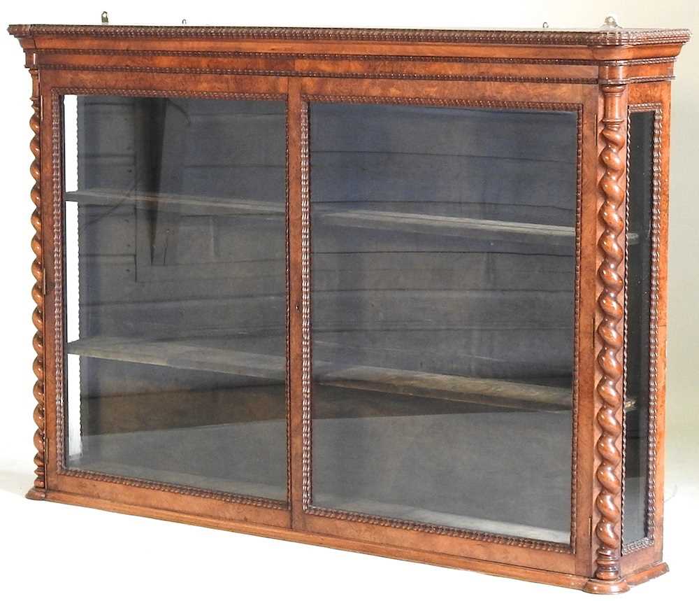 A Victorian walnut display cabinet - Image 2 of 8