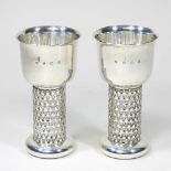 A pair of silver goblets
