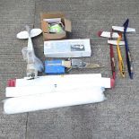 A collection of model plane parts