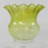 A glass oil lamp shade