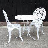 A white painted bistro table