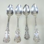 Four silver teaspoons