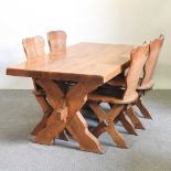 A modern oak refectory table