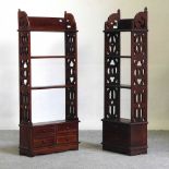 A matched pair of mahogany bookshelves