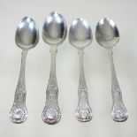 Four silver teaspoons