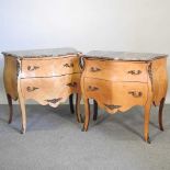 A pair of continental serpentine bombe commodes