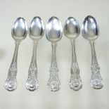 Five silver teaspoons