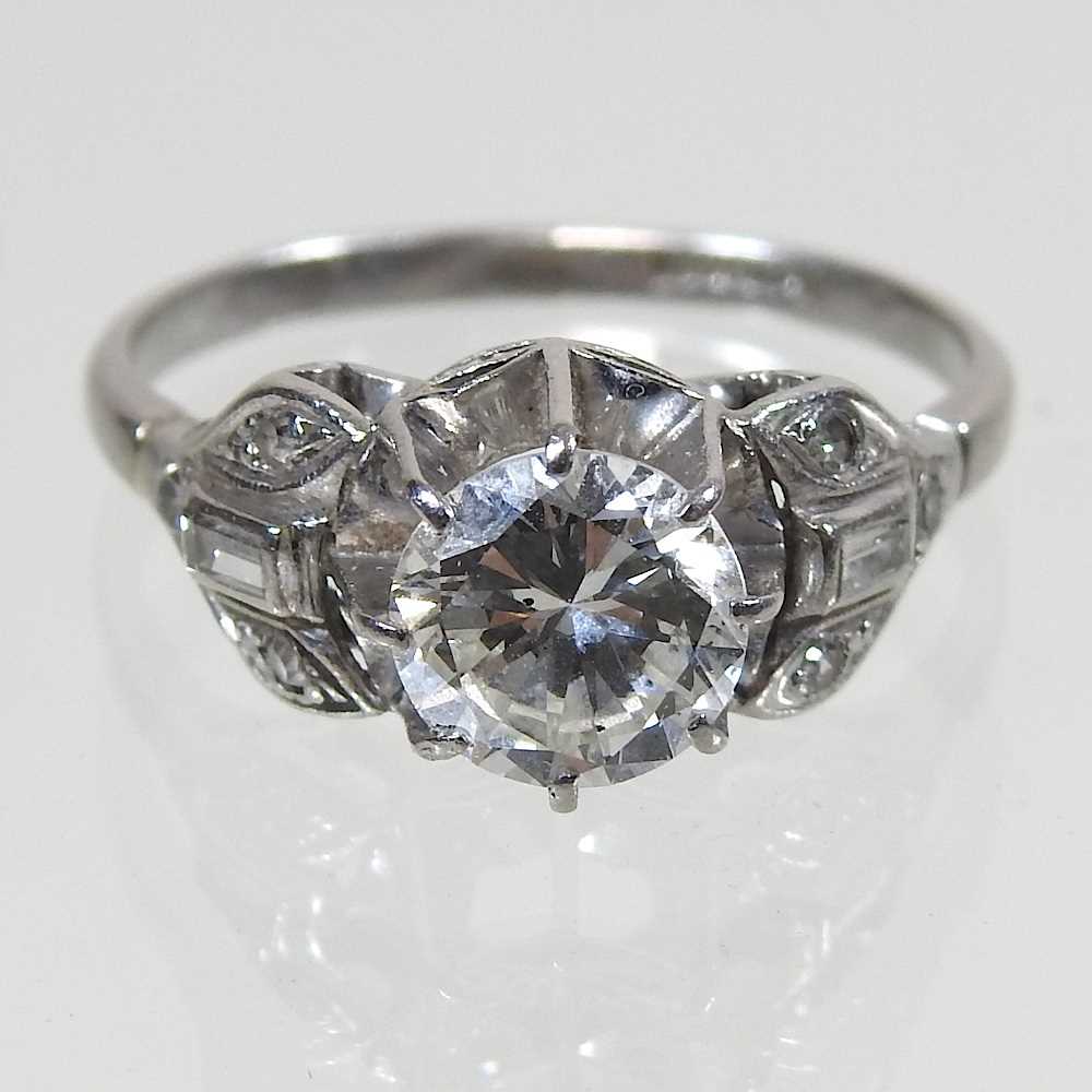 A platinum set diamond ring