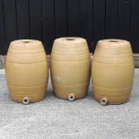 Three stoneware barrels