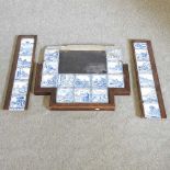 A collection of twenty-two Delft tiles