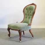 A Victorian button back chair