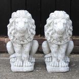 A pair of stone lions