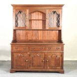 A reproduction oak dresser