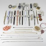 A collection of watches and jewellery