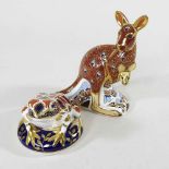 Two Royal Crown Derby animals