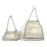 Two silver purses