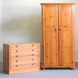 A modern pine wardrobe