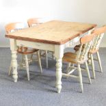 A dining table and chairs
