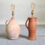 Two terracotta lamps