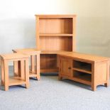 A collection of light oak furniture