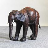 A wooden elephant