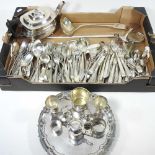 A collection of silver plated items