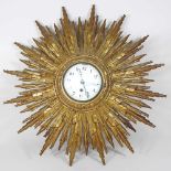 A sunburst clock