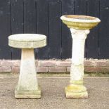 A birdbath and a pedestal