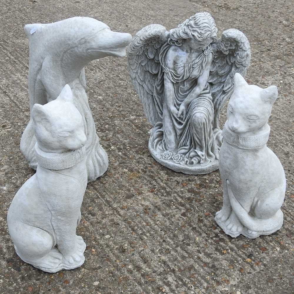 Four garden figures