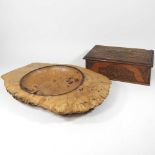 A treen bowl and box