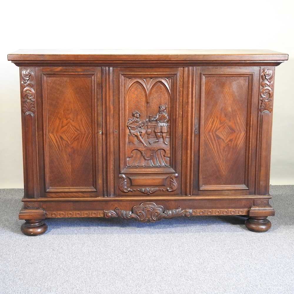 An oak cabinet