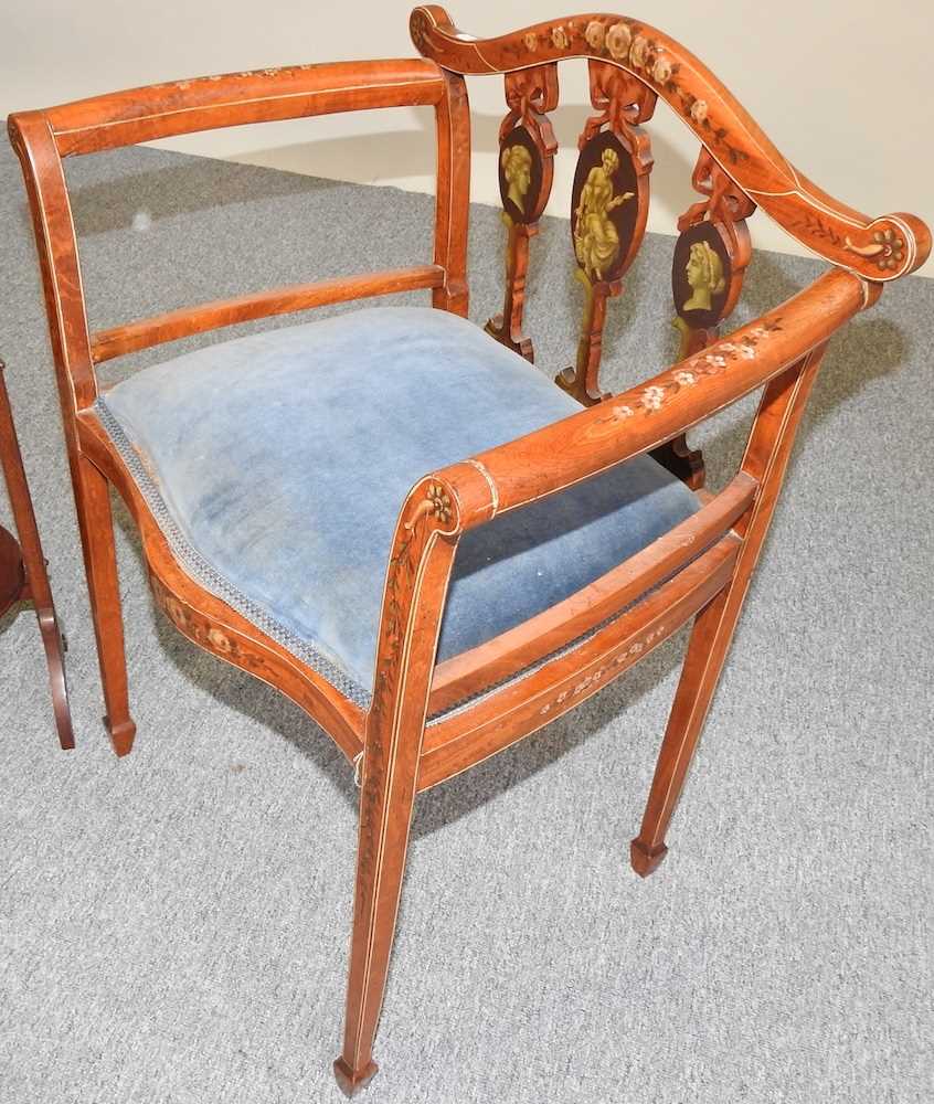 An Edwardian satinwood chair - Image 2 of 3