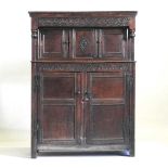 An oak court cupboard