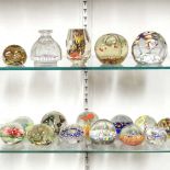 A collection of paperweights