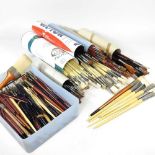 A collection of Winsor & Newton paintbrushes