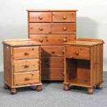 A pine chest and cabinets