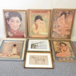 A set of vintage style Thai prints