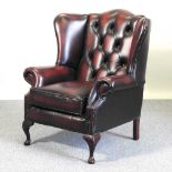 A brown armchair